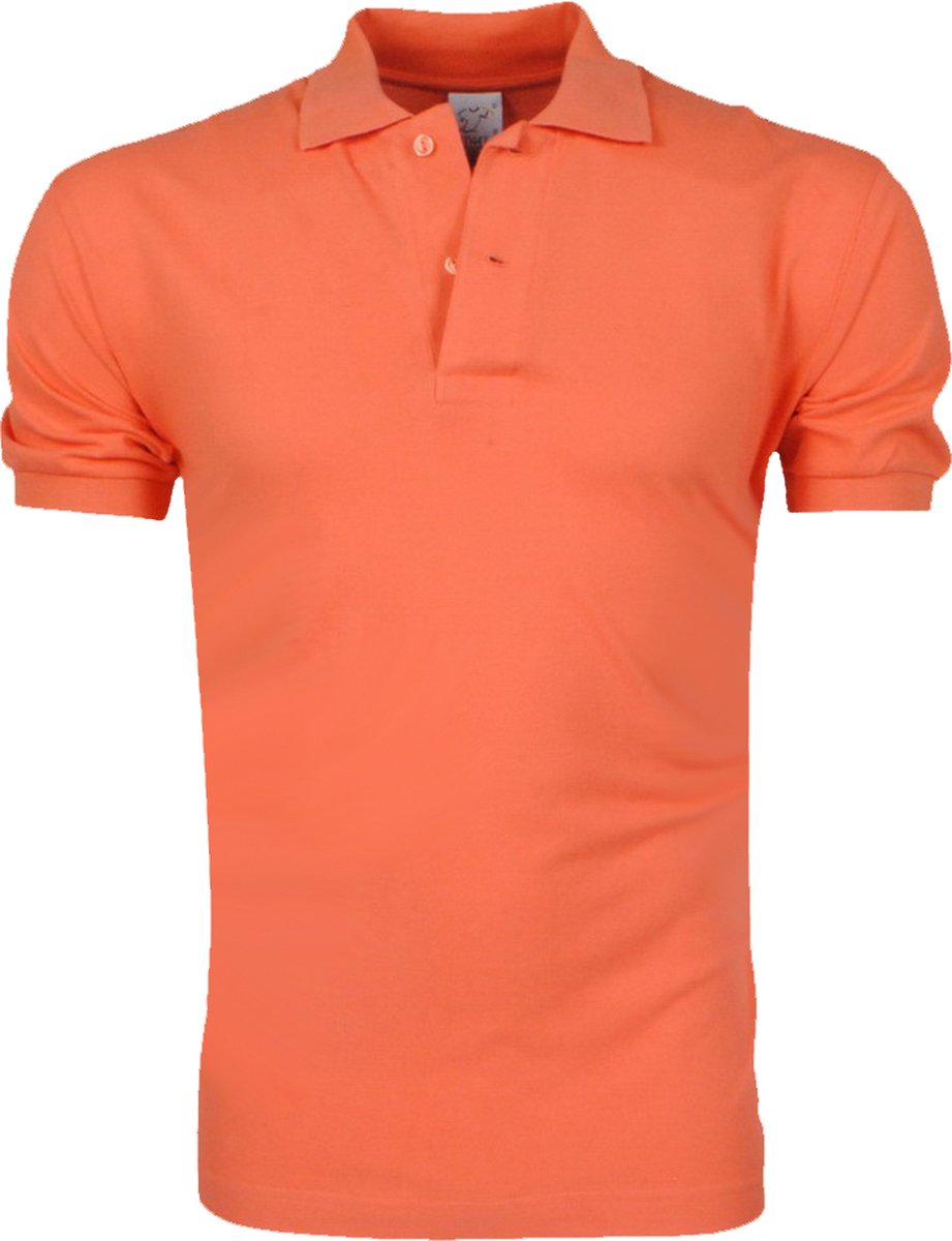 VDHT - Trendy Effen Heren Polo - Ongetailleerd - Oranje