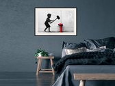 Artgeist - Schilderij - Banksy: Hammer Boy - Multicolor - 30 X 20 Cm