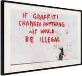 Artgeist - Schilderij - Banksy: If Graffiti Changed Anything - Multicolor - 90 X 60 Cm