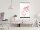 Artgeist - Schilderij - Pale Pink Monstera - Multicolor - 40 X 60 Cm