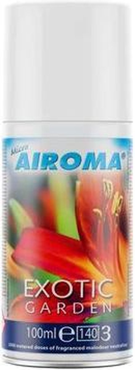 Micro Airoma Navulling 12x 100ml – Exotic Garden Geur – Luchtverfrisser Aerosol – Geschikt voor MVP Dispenser