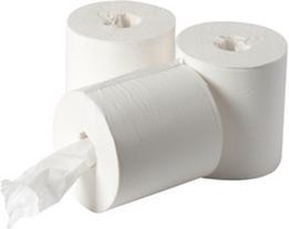 Goedkoopste Poetspapier midi rollen cellulose 1 laags 20cm x 270 meter - kokerloos