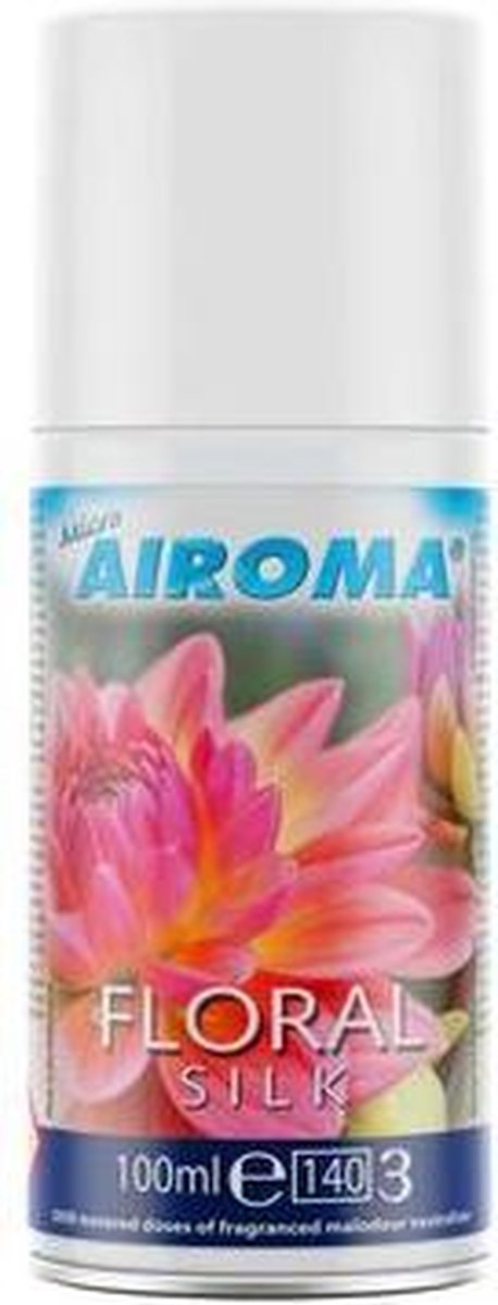 Micro Airoma Navulling 12x 100ml – Floral Silk – Luchtverfrisser Aerosol – Geschikt voor MVP Dispenser