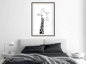 Poster - Black and White Giraffe-20x30