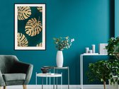 Artgeist - Schilderij - Gilded Monstera Leaves - Multicolor - 40 X 60 Cm