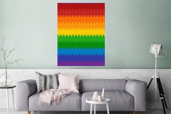 Plancher Lego aux couleurs de l'arc-en-ciel 120x160 cm XXL / Groot format!
