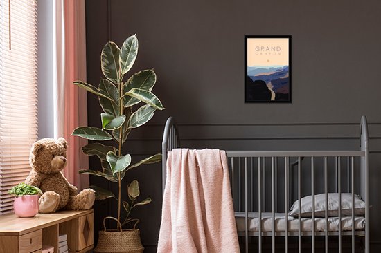 Photo encadrée - Illustration Grand Canyon en Arizona cadre photo noir sans passe partout 20x30 cm - Affiche encadrée (Décoration murale salon / chambre)