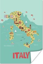 Poster Landkaart - Italië - Kinderen - 20x30 cm