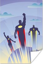 Illustration pour enfants de super-héros volant dans les airs 60x90 cm