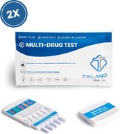 Telano 2 stuks Multidrugstest 10 - Drugstest Dipcard Urine Test op 10 Soorten Drugs - Cannabis THC - Cocaïne - Speed - Ecstasy - Ketaminen - Metamfetamines - Heroïne - Benzodiazepi