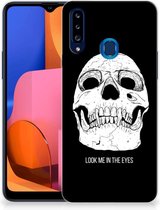 Silicone Case Geschikt voor Samsung Galaxy A20s Telefoonhoesje Skull Eyes