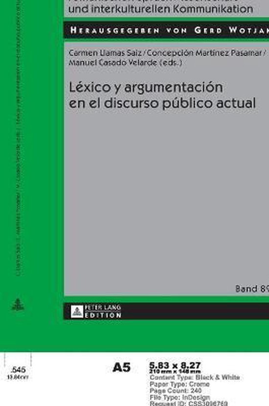 Lexico Y Argumentacion En El Discurso Publico Actual - cover