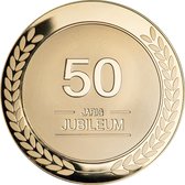 Sicqa | 22K Gouden munt (verguld) | 50 Jaar jubileum | 50 jaar getrouwd | Jubileum cadeau | Cadeau | Huwelijk | Huwelijkscadeau | Geschenk | Herinneringsmunt | Herinneringspenning