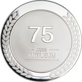 Sicqa | Puur verzilverde munt | 75 Jaar jubileum | 75 jaar getrouwd | Jubileum cadeau | Cadeau | Huwelijk | Huwelijkscadeau | Geschenk | Herinneringsmunt | Herinneringspenning