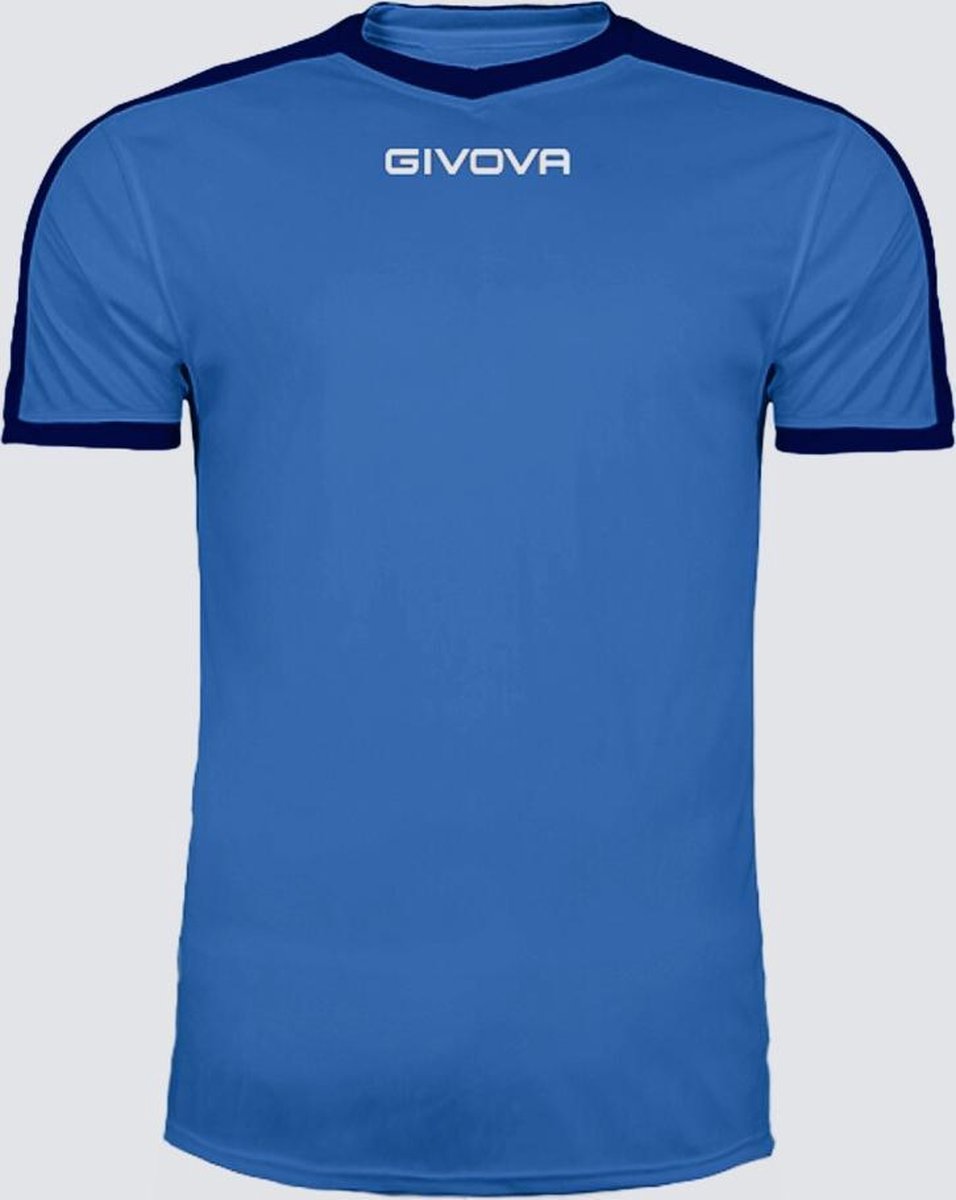 Sportshirt Givova Azurro/Navy blauw maat L, MAC04 Revolution