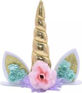 Unicorn Cake Topper – Goud – Eenhoorn Versiering – Taart Versiering – Taarttopper Verjaardag