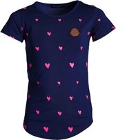 Meisjes shirt hartjes marine km | Maat 152/ 12Y