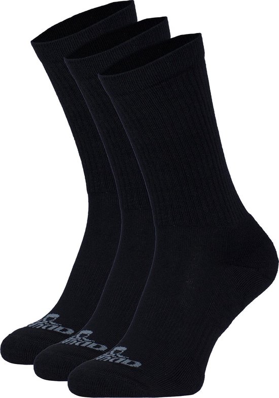 NOMAD® 3 Pack Sokken Maat 35-38 | Polyester Wandelsokken Crew 3-pack Zwart | Naadloos | Dames & Heren | Comfortabel & Dempend