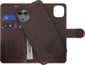 iPhone 12 Hoesje met Anti Skim Bescherming - iPhone 12 Pro Bookcase 2 in 1 Hoesje - Brown