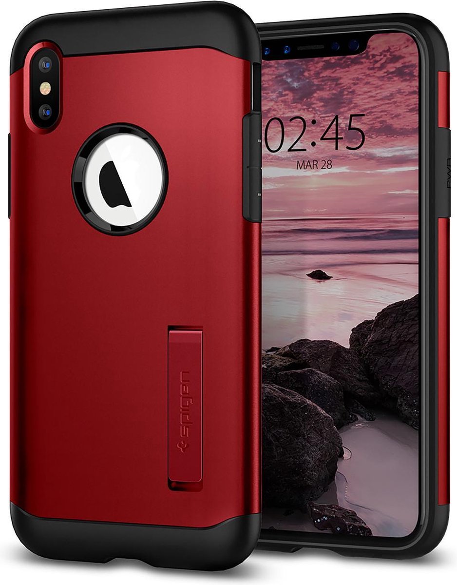 Spigen Slim Armor hoesje iPhone XS Max rood case