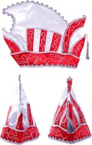 Prins Carnaval steek muts rood - prinsenmuts raad van elf zilver wit prinsensteek