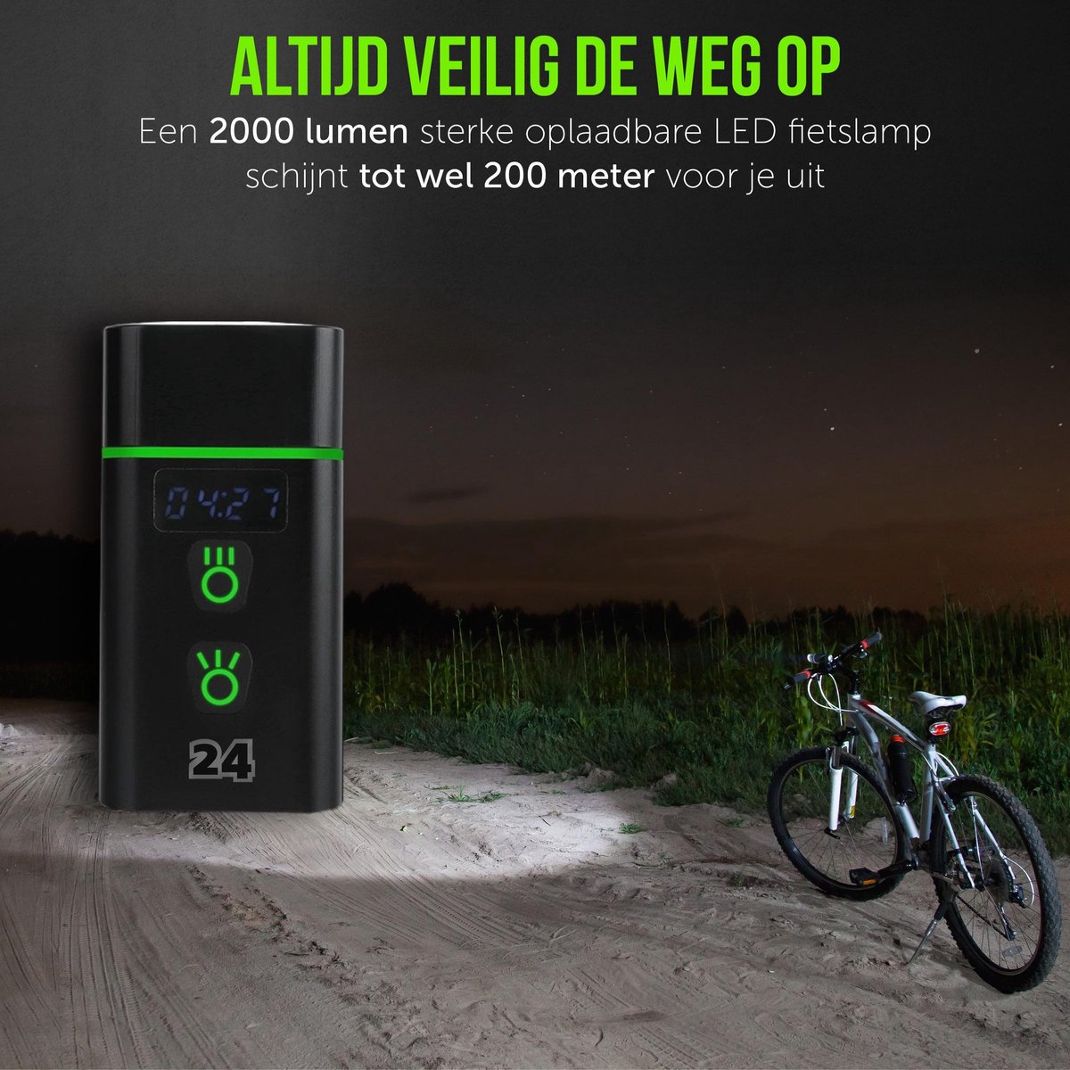 Watt Stoel omroeper Activ24™ - Zeer sterke LED fietslamp - krachtige 2000 lumen fiets lamp -  zware... | bol.com