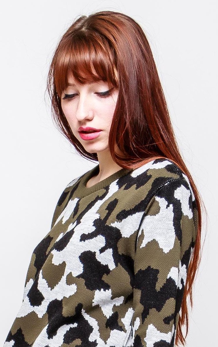 Camouflage trui dames hotsell
