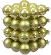 72x Kerstversiering kerstballen salie groen (oasis) van glas - 6 cm - mat/glans - Kerstboomversiering