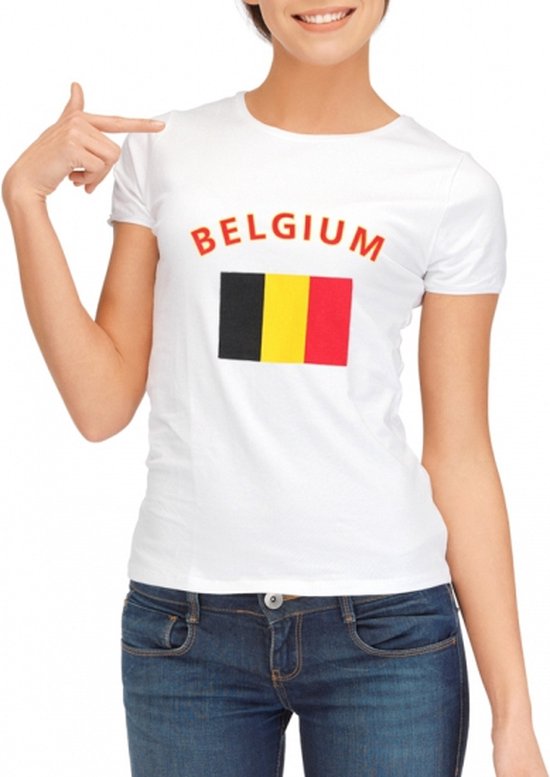 België T-shirt - Dames - M - Wit | bol.com