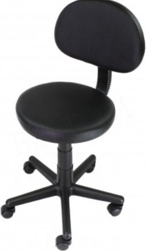 Tabouret de salon - Chaise de travail - pour manucure, pédicure - avec  dossier et... | bol.com