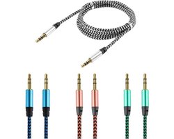 Stereo Audio Jack Kabel 3.5 mm-Audiojack-AUX kabel 3.5 mm stereokabel Audiojack-Universeel-Voor Auto-Telefoon-Samsung-Apple iPhone-iPod-iPad-Plug Auto aux Voor Iphone -Samsung -Xiaom- samsung-mp3-mp4-geluidskaart-tv-Zwart-1 meter