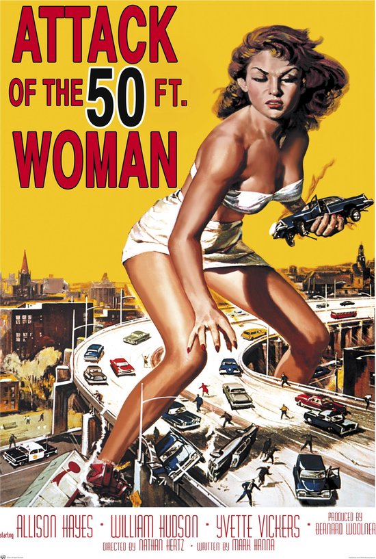 Attaque des 50 pieds. Affiche de film femme -Hollywood - Vintage - Retro Pulp Fiction - 70x100cm