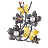 Ketting Tess-Gekleurde metalen bloem- vlinders -allergievrij -Charme Bijoux