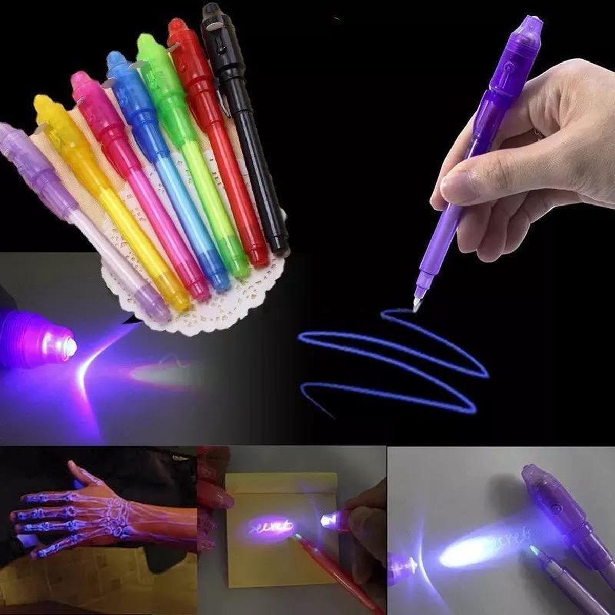 Stylo à encre invisible avec lumière UV pour texte secret - Secret - Stylo  à encre... | bol.com