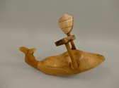 Casier à vin Sculpture - Canard sur le dos - Casier en bois - Hauteur 28 cm