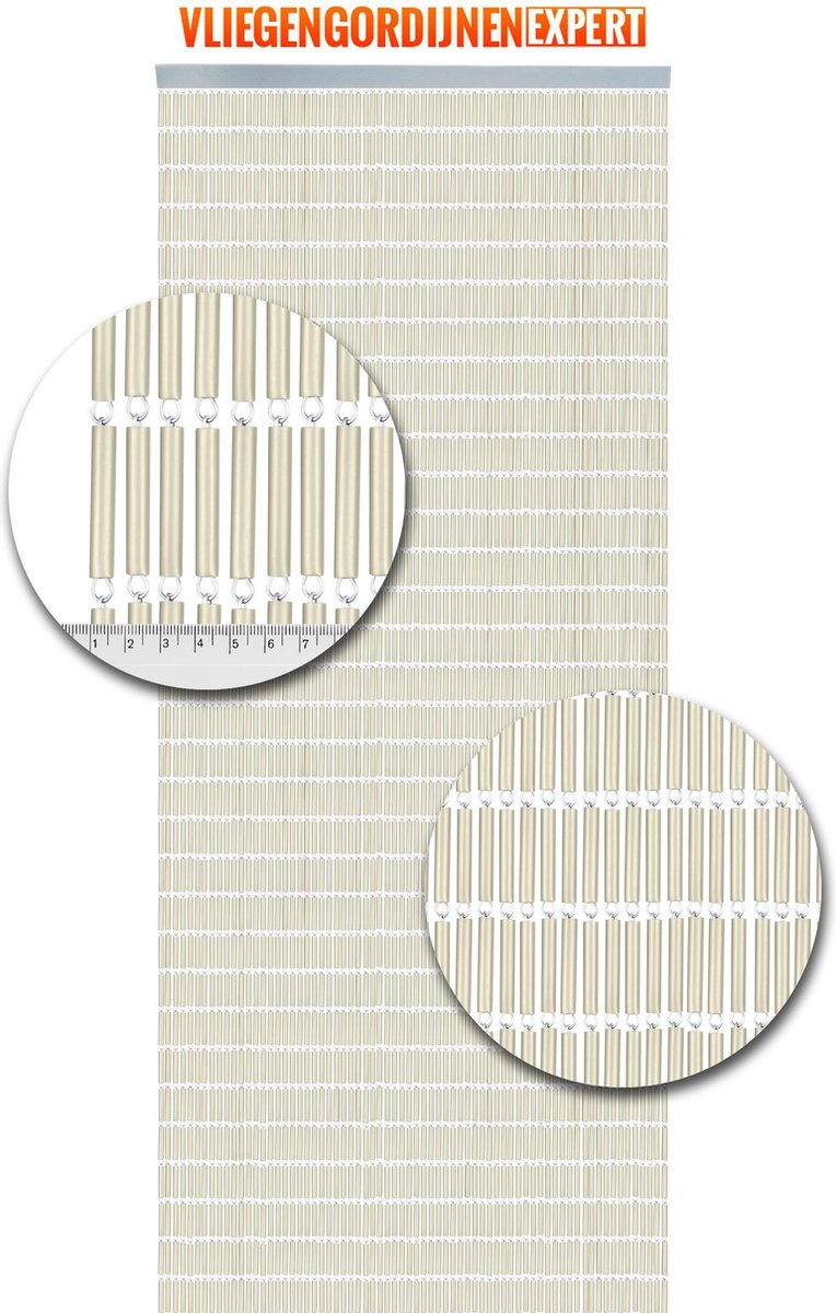 Vliegengordijnenexpert Hulzen - Vliegengordijn - 100x240 cm - Crème