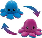 Royal Luxury® Octopus Mood Knuffel Omkeerbaar - Blauw/paars - Baby Squishy - Emotie Knuffel - Cadeau