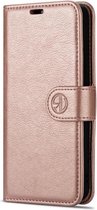 Hoesje Geschikt voor Samsung Galaxy S21/book case met pasjeshouder hoge kwaliteit Rosé goud