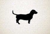 Silhouette hond - Basset Artesien Normand - L - 21x35cm - Zwart - wanddecoratie