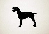 Silhouette hond - German Longhaired Pointer - Duitse langharige wijzer - S - 45x55cm - Zwart - wanddecoratie