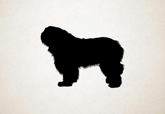 Silhouette hond - South Russian Ovcharka - Zuid-Russische Ovcharka - L - 75x102cm - Zwart - wanddecoratie