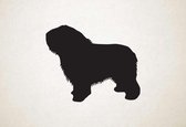 Silhouette hond - Polish Lowland Sheepdog - Poolse herdershond - XS - 25x30cm - Zwart - wanddecoratie