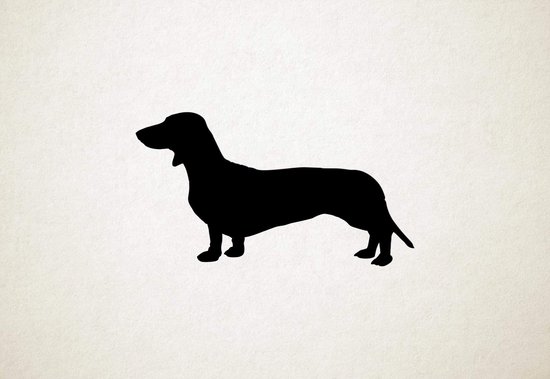 Silhouette hond - Dachsund - Teckel - XS - 17x30cm - Zwart - wanddecoratie