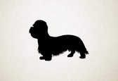 Silhouette hond - Dandie Dinmont Terrier - Dandie Dinmont Terrier - M - 60x88cm - Zwart - wanddecoratie