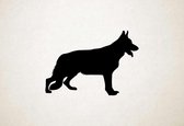 Silhouette hond - Old German Shepherd Dog - Oude Duitse herdershond - L - 75x107cm - Zwart - wanddecoratie