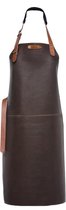 Xapron luxe leren (BBQ) schort Miami - kleur Brown (Bruin)