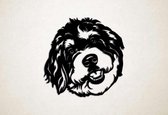 Wanddecoratie - Hond - Bernedoodle 2 - M - 60x61cm - Zwart - muurdecoratie - Line Art