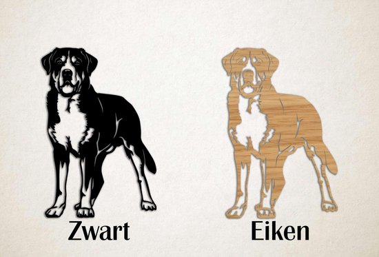 Décoration murale - Chien - Bouvier Suisse 1 - S - 58x40cm - Zwart - décoration murale - Line Art