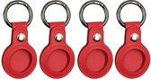 4-Pack Case2go - Hoesje voor Apple AirTag - Sleutelhanger voor Airtag - Rood