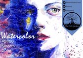 Aquarel Papier - 80 vel - Intens wit - Smooth grain - A5 - 200 g/m²- Aquarelpapier